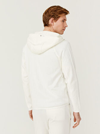 Ekru Slim Fit Pamuklu Sweatmont