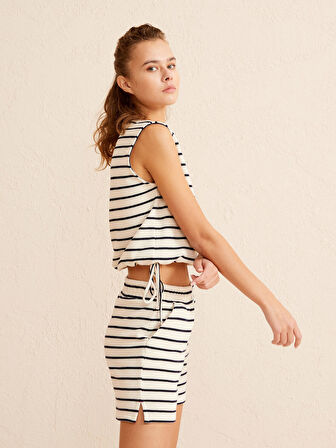 Lacivert Regular Fit Pamuklu Bluz
