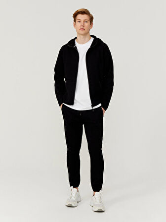 Siyah Slim Fit Pamuklu Sweat Pantolon