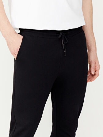 Siyah Slim Fit Pamuklu Sweat Pantolon