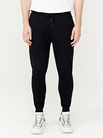 Siyah Slim Fit Pamuklu Sweat Pantolon