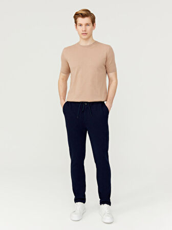 Lacivert Slim Fit Pamuklu Sweat Pantolon
