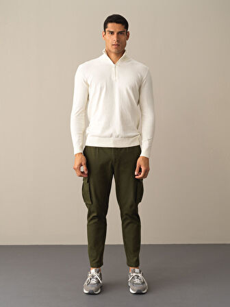 Xint Ekru Pamuklu Regular Fit Basic Kazak