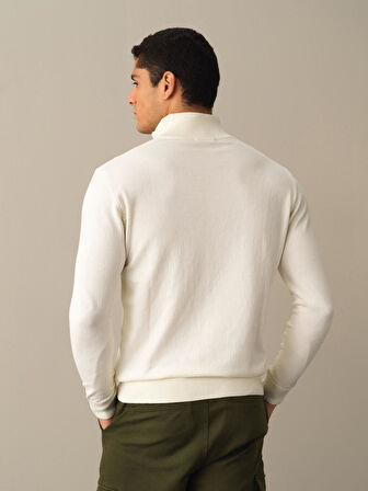 Xint Ekru Pamuklu Regular Fit Basic Kazak