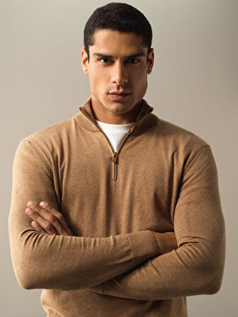 Xint Camel Pamuklu Regular Fit Basic Kazak