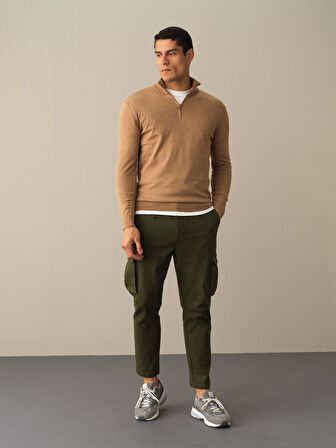 Xint Camel Pamuklu Regular Fit Basic Kazak