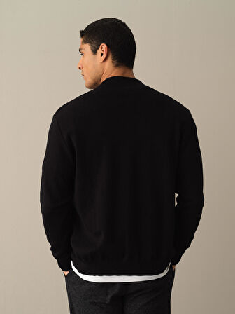 Xint Siyah Fermuarlı Basic Hırka