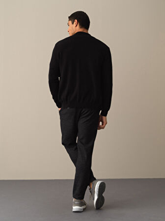 Xint Siyah Fermuarlı Basic Hırka