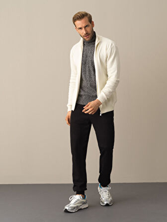 Xint Ekru Fermuarlı Basic Hırka