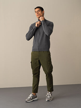 Xint Antrasit Fermuarlı Basic Hırka