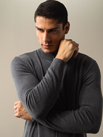 Xint Antrasit Fermuarlı Basic Hırka