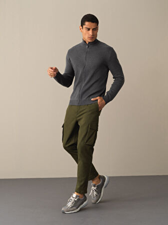 Xint Antrasit Fermuarlı Basic Hırka