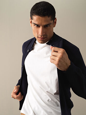 Xint Lacivert Düğmeli Basic Hırka