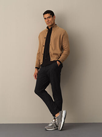 Xint Camel Düğmeli Basic Hırka