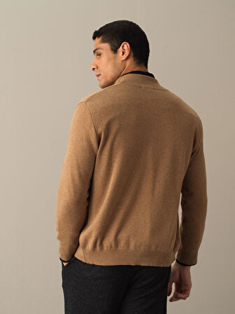 Xint Camel Düğmeli Basic Hırka