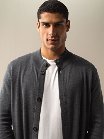 Xint Antrasit Düğmeli Basic Hırka