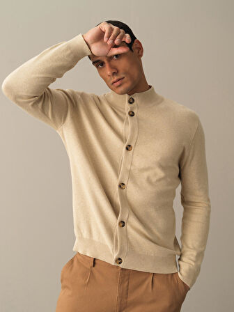 Xint Bej Düğmeli Basic Hırka