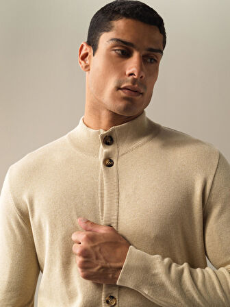 Xint Bej Düğmeli Basic Hırka