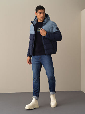 Xint Lacivert Regular Fit Şişme Mont