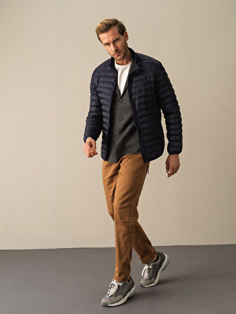 Xint Lacivert Regular Fit Şişme Mont