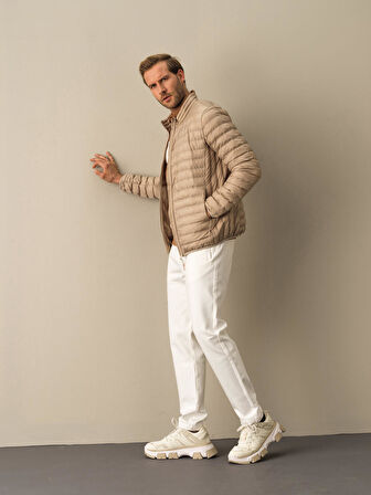 Xint Bej Regular Fit Şişme Mont