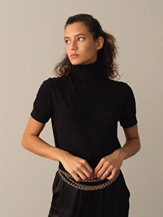 Xint Siyah Rahat Kesim Basic Kazak