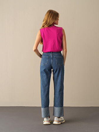 Xint Fuşya Regular Fit Basic Kazak