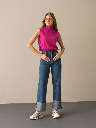 Xint Fuşya Regular Fit Basic Kazak