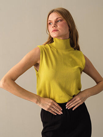 Xint Sarı Regular Fit Basic Kazak