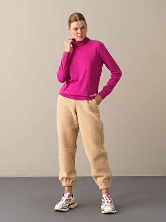 Xint Fuşya Regular Fit Basic Kazak