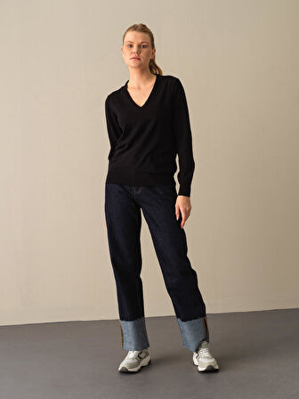 Xint Siyah Regular Fit Basic Kazak