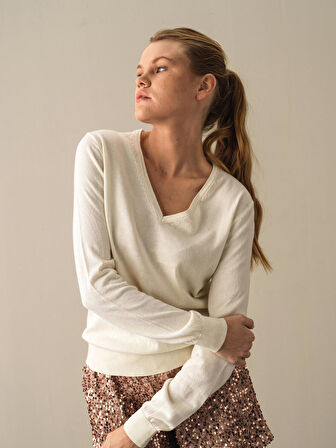 Xint Ekru Regular Fit Basic Kazak