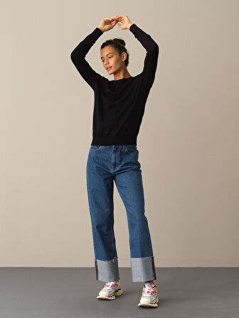 Xint Siyah Regular Fit Basic Kazak