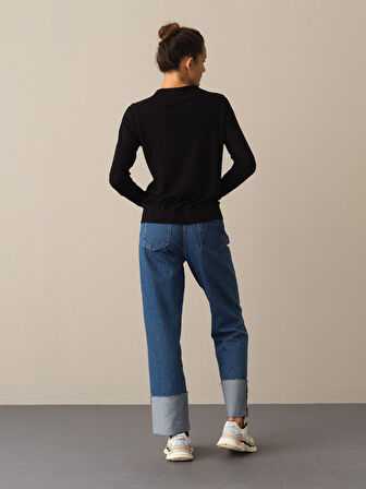 Xint Siyah Regular Fit Basic Kazak