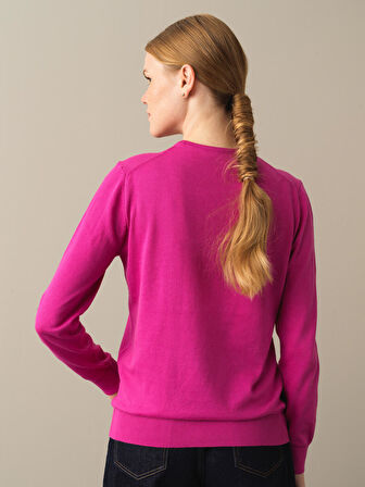 Xint Fuşya Regular Fit Basic Kazak