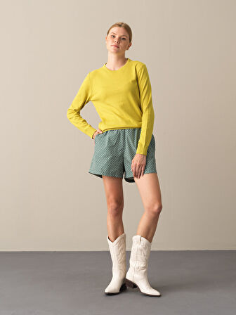 Xint Sarı Regular Fit Basic Kazak