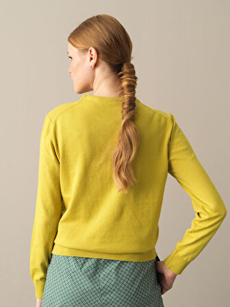 Xint Sarı Regular Fit Basic Kazak