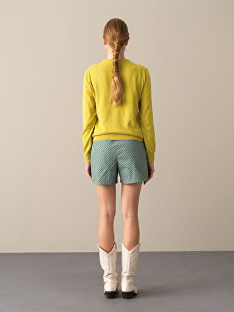 Xint Sarı Regular Fit Basic Kazak