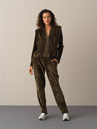 Xint Haki Regular Fit Kadife Sweatmont