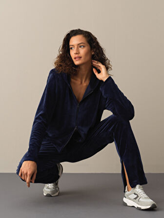 Xint Lacivert Kadife Sweat Pantolon