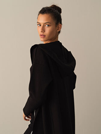 Xint Siyah Regular Fit Uzun Hırka