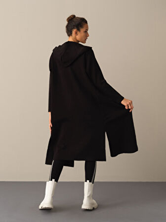 Xint Siyah Regular Fit Uzun Hırka