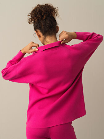 Xint Fuşya Regular Fit Triko Pantolon