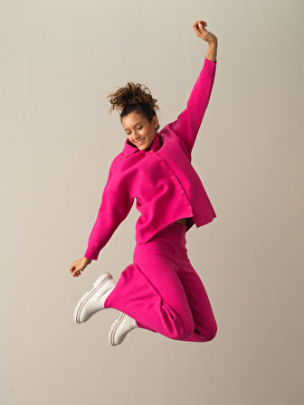 Xint Fuşya Regular Fit Triko Pantolon