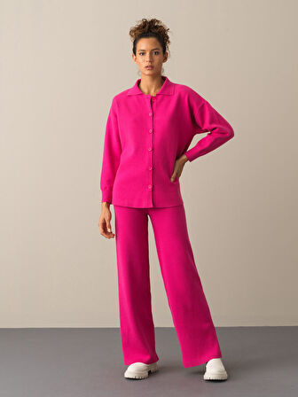Xint Fuşya Regular Fit Triko Pantolon