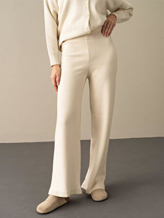 Xint Ekru Regular Fit Triko Pantolon