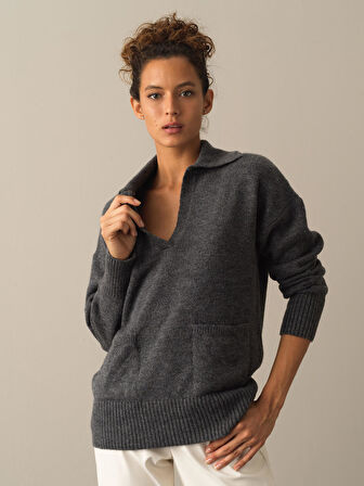 Xint Antrasit Oversize Cepli Kazak