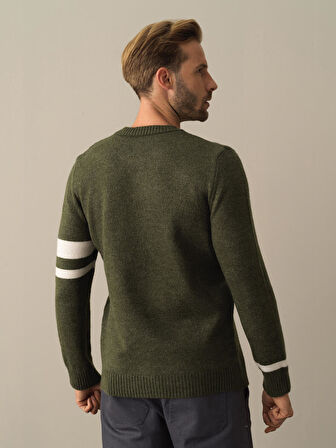 Xint Haki Regular Fit Çizgi Detaylı Kazak