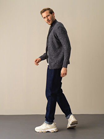 Xint Lacivert Regular Fit Triko Hırka