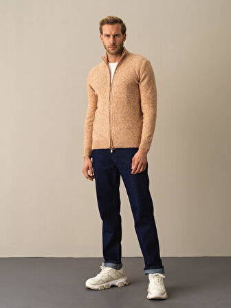 Xint Camel Regular Fit Triko Hırka